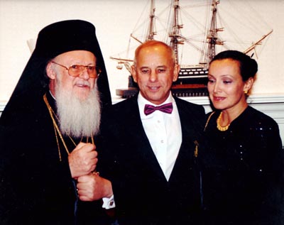 Papoutsys with Patriarch Bartholomew I