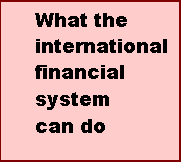 Text Box: What the international financial system ??can do??